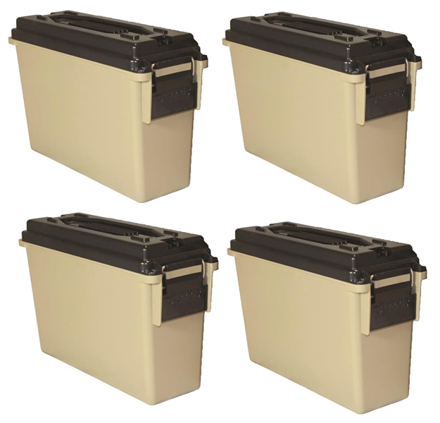 Picture of Berrys 49171 Ammo Can 30 Caliber Plastic 8.75" X 2.5 " AT Base 6.5" X 3.125" AT Top Plastic Tan