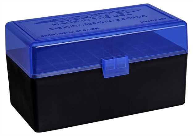 Picture of  Berry's 50199 Ammo Box  270Win/30-06Springfield Blue/Black Polypropylene 50Rd 711148501990