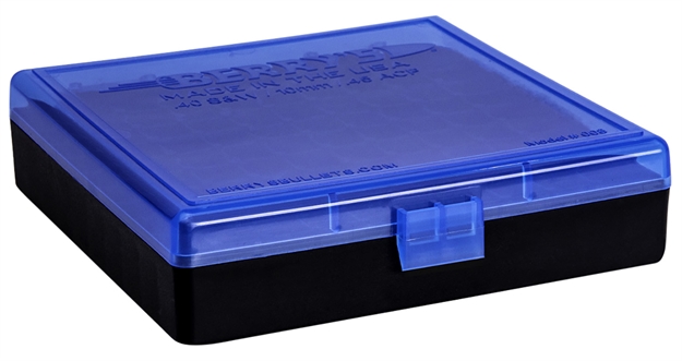 Picture of  Berry's 67789 Ammo Box  40S&W/45Acp Blue/Black Polypropylene 100Rd 711148677893