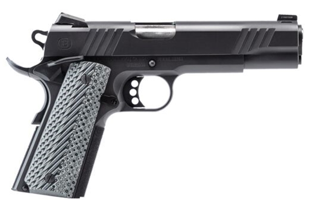 Picture of  Bersa B19117050bbbb B1911 Onyx Full Size Frame 45 Acp 8+1 5" Stainless Steel Barrel, Black Serrated Steel Slide, Black Stainless Steel Frame W/Beavertail, Gray VZ Grip, Ambidextrous 704674214397