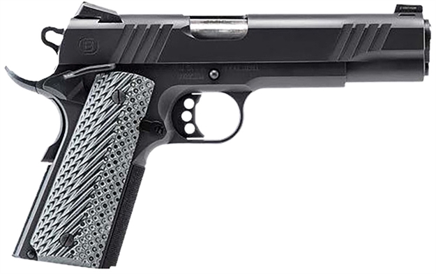Picture of  Bersa B19117050bbbb B1911 Onyx Full Size Frame 45 Acp 8+1 5" Stainless Steel Barrel, Black Serrated Steel Slide, Black Stainless Steel Frame W/Beavertail, Gray VZ Grip, Ambidextrous 704674214397