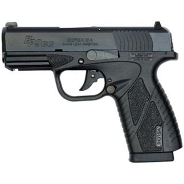Picture of  Bersa Bp9mcc Bpcc  Sub-Compact Frame 9Mm Luger 8+1, 3.30" Black Steel Barrel, Matte Black Serrated Steel Slide & Polymer Frame W/Picatinny Rail 810083202037