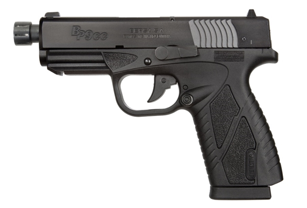 Picture of  Bersa Bp9mccx Bpcc  Sub-Compact Frame 9Mm Luger 8+1, 3.30" Black Steel Threaded Barrel, Matte Black Serrated Steel Slide & Polymer Frame W/Picatinny Rail 810083202204