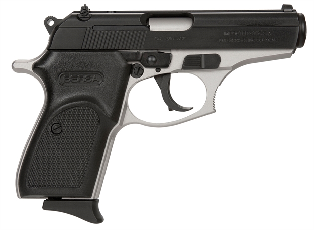 Picture of  Bersa T380dt8 Thunder  Micro-Compact Frame 380 Acp 8+1, 3.50" Steel Barrel, Matte Black Serrated Steel Slide, Satin Nickel Aluminum Frame 810083200057