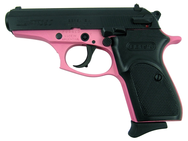 Picture of  Bersa T380pnk8 Thunder  Micro-Compact Frame 380 Acp 8+1 3.50" Pink Cerakote Steel Barrel, Matte Black Serrated Steel Slide, Pink Cerakote Aluminum Frame 810083200095