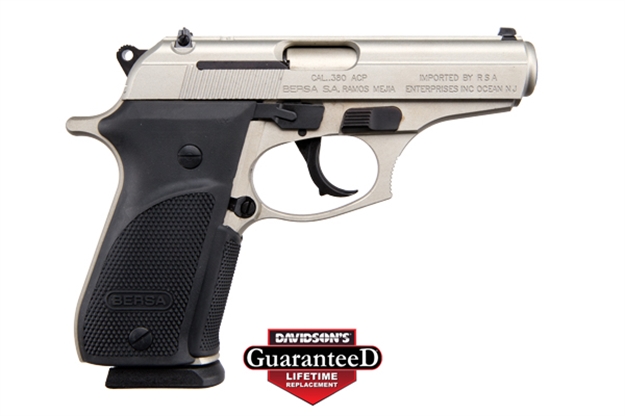 Picture of Bersa Thunder Plus Semi Auto Pistol 380 Acp, 3.5 In, Poly Grp, 15+1 Rnd, Nickel Frame THUN380PNKL15