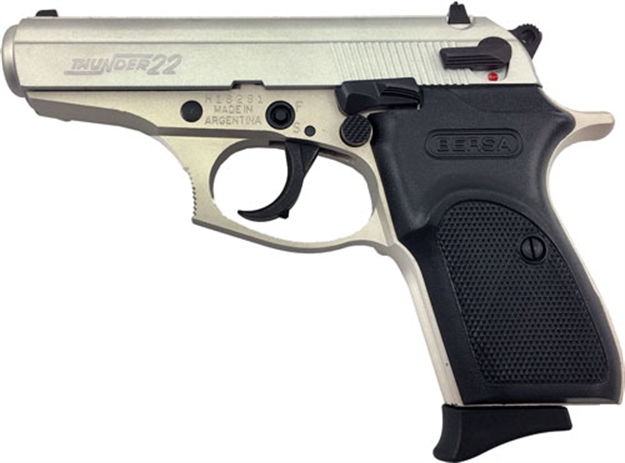 Picture of Bersa Thunder Semi-Auto Pistol, 22 Lr, 3.5" Bbl, Cerakote Nickel, Polymer Grips, 10+1 Rnd, D.A. T22NKL