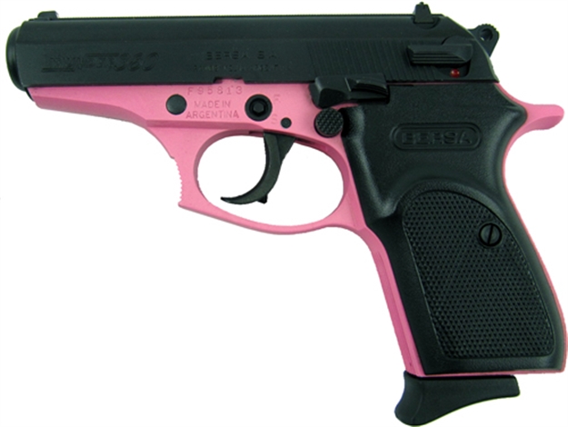 Picture of Bersa Thunder 380 Semi-Auto Pistol, 380 Acp, 3.5" Bbl, Cerakote Pink/Matte, Polymer Grips, 8+1 Rnd, D.A. T380PNK8