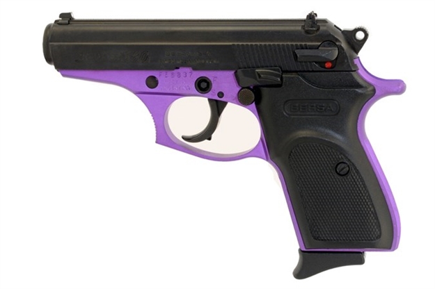 Picture of  Bersa T380prp8 Thunder  Micro-Compact Frame 380 Acp 8+1, 3.50" Purple Cerakote Steel Barrel, Matte Black Serrated Steel Slide, Purple Cerakote Aluminum Frame 810083200088
