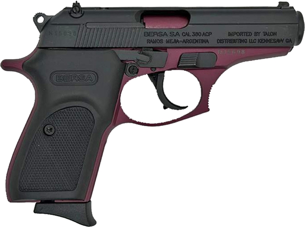 Picture of  Bersa T380bch8 Thunder  Micro-Compact Frame 380 Acp 8+1 3.50" Black Cherry Cerakote Steel Barrel, Matte Black Serrated Steel Slide, Black Cherry Cerakote Aluminum Frame 810083200552