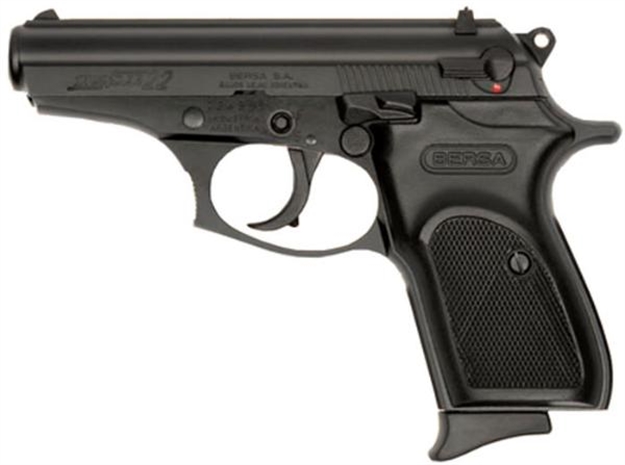 Picture of Bersa Thunder Semi Auto Pistol 22 Lr, 3.5 In, Poly Grp, 10+1 Rnd, Compact Blk Frame, Combat Trgr T22M
