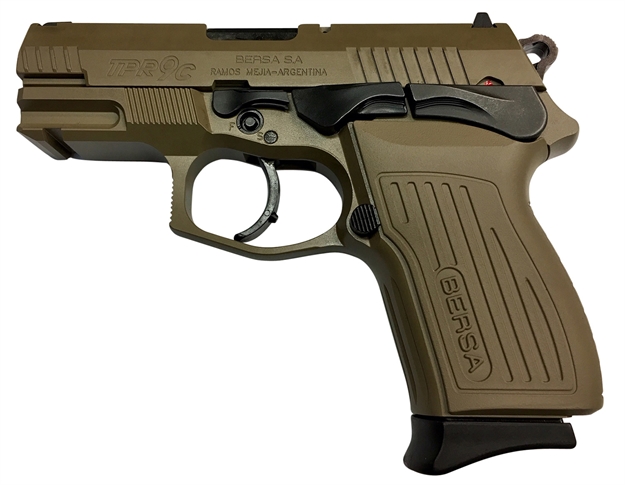 Picture of  Bersa Tpr9cfde Tprc  Sports South Exclusive 9Mm Luger 13+1, 3.50" Black Steel Barrel, Flat Dark Earth Serrated Steel Slide & Aluminum Frame W/Picatinny Rail, Ambidextrous