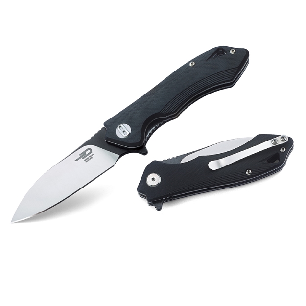 Picture of Bestech Beluga Folder 4.3 IN Satin Plain Black G-10 Handle