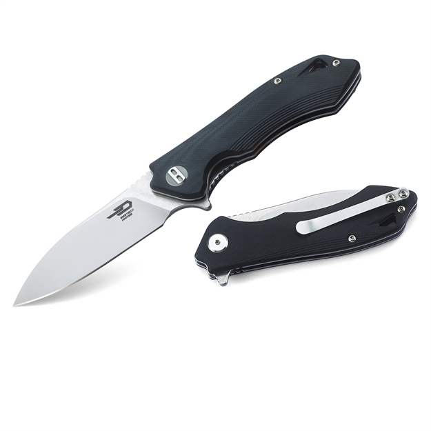 Picture of Bestech Beluga Folder 4.3 IN Stonewash Plain Black G-10 Hndl