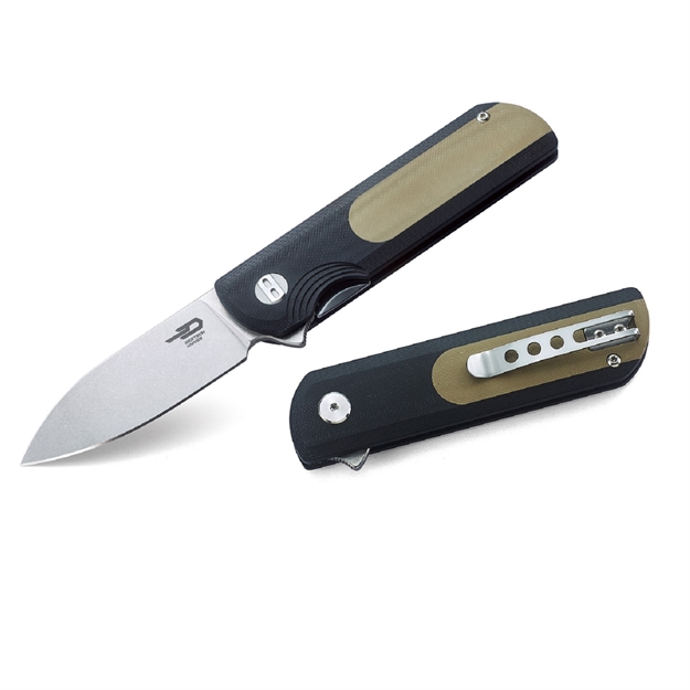 Picture of Bestech Pebble Folder 3.0 IN Plain Black-Beige G-10 Handle