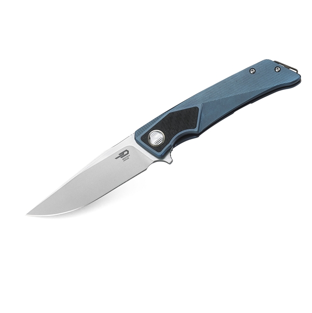 Picture of Bestech Sky Hawk Folder Bb-Satin Plain Blue Titanium Handle