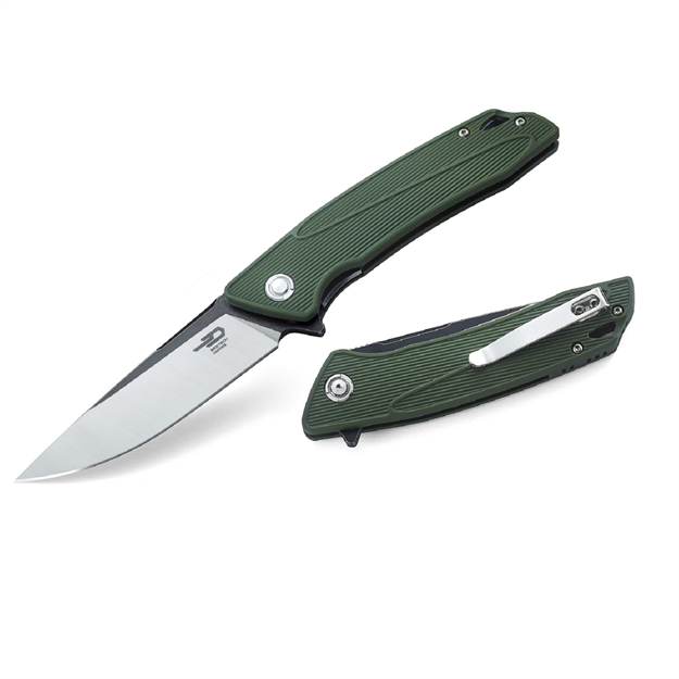 Picture of Bestech Spike Folder 3.75 IN Plain Green Nylon Handle