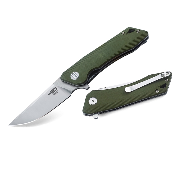 Picture of Bestech Thorn Folder 4.3 IN Stonewash Plain Green G-10 Hndl