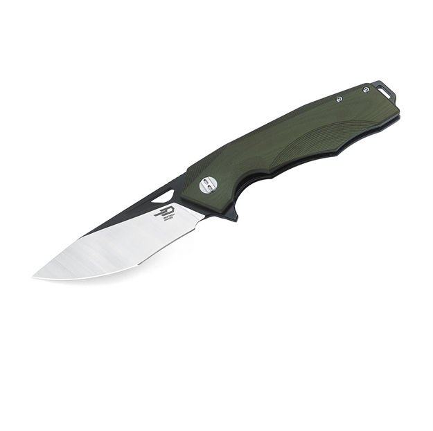 Picture of Bestech Toucan Folder Blk Sw-Satin Plain Green G-10 Handle
