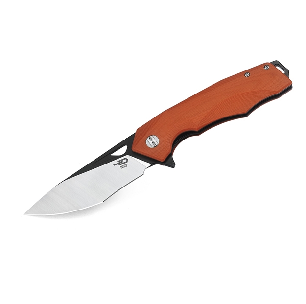 Picture of Bestech Toucan Folder Blk Sw-Satin Plain Orange G-10 Handle