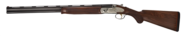 Picture of  Bettinsoli Usa Boll202822 Overland Eell  20 Gauge 28" 3" 2Rd, Stainless Engraved Rec, Blued Barrel, Walnut Fixed Comb Stock, Includes 8 Chokes