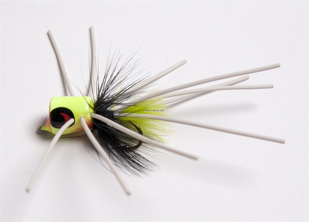 Picture of Betts Tackle Falls Fire Shimmy Fly Popper, SZ 10,, Glo/Black/White