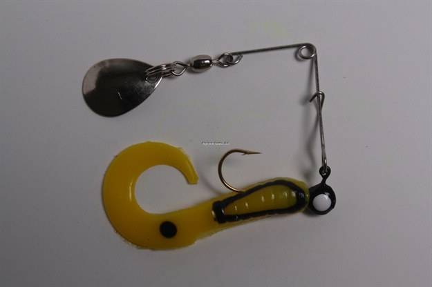 Picture of Betts Tackle Spin Curl Tail Lure, 1 1/2", 1/32 Oz, Yellow/Black Stripes