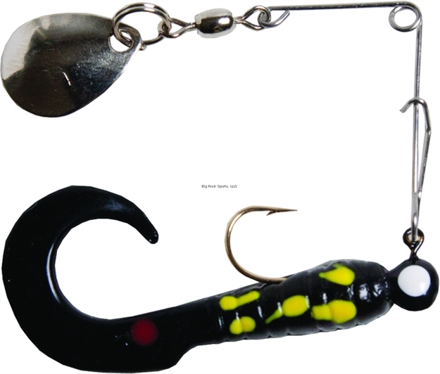 Picture of Betts Tackle Spin Curl Tail Lure, 2", 1/16 Oz, Black Coachdog