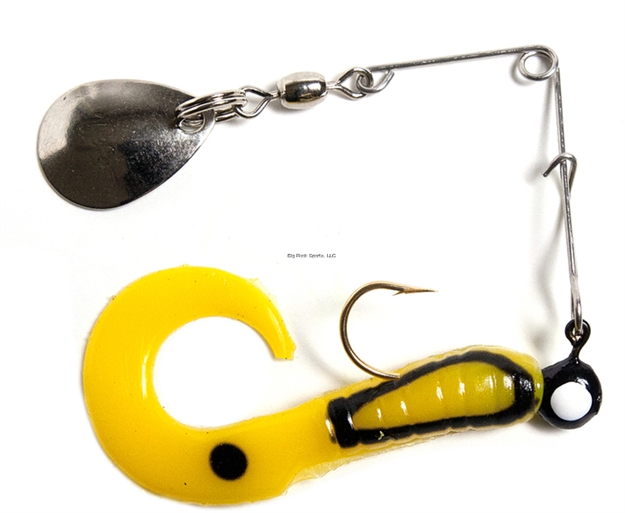 Picture of Betts Tackle Spin Curl Tail Lure, 3", 1/8 Oz, Yellow/Black Stripes