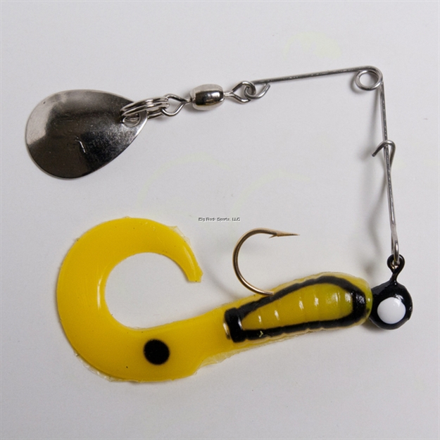 Picture of Betts Tackle Spin Curl Tail Lure, 4", 1/4 Oz, Yellow/Black Stripes
