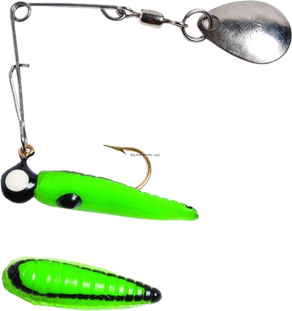 Picture of Betts Tackle Spin Grub Lure, 1", 1/32 Oz, Catalpa/Black Stripes 021Gr-21G