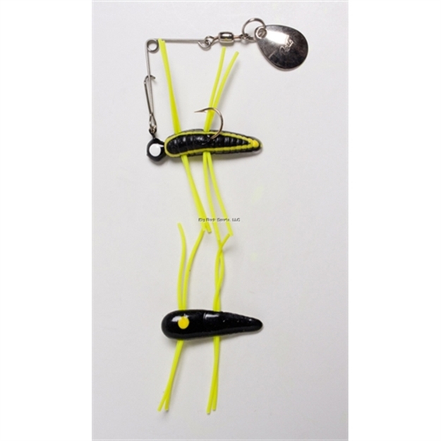 Picture of Betts Tackle Spin Grunts Grub Lure, 1", 1/32 Oz, Black/Yellow Stripes