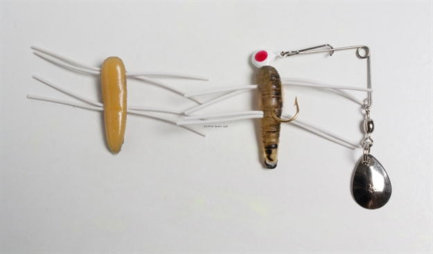 Picture of Betts Tackle Spin Grunts Grub Lure, 1", 1/32 Oz, Cricket/Black Legs