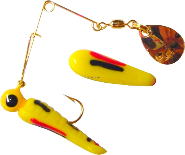 Picture of Betts Tackle Spin Magnum Series Grub Lure, 1", 1/16 Oz, Catalpa/Black Stripes/Chartreuse With Black Eye