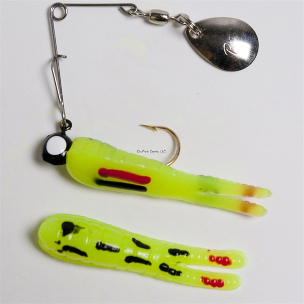 Picture of Betts Tackle Spin Split Tail Lure, 1", 1/32 Oz, Chartreuse Coachdog