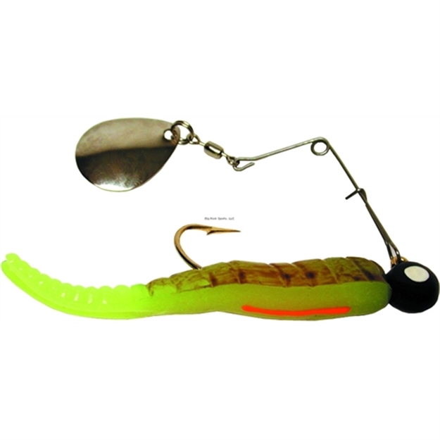 Picture of Betts Tackle Spin Split Tail Lure, 3", 1/4 Oz, Chartreuse Crawfish