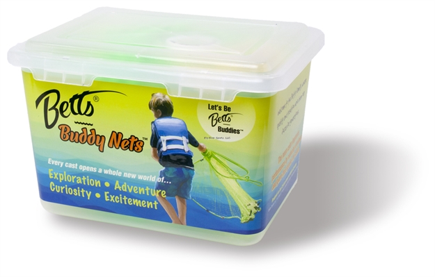 Picture of Betts Tackle Buddy Mono Cast Net 5' Chartreuse 3/8" Mesh 3/4Lb Iron Weights Per Ft, Boxed