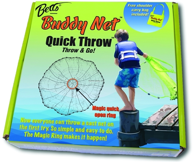 Picture of Betts Tackle Buddy Throw Mono Cast Net 3 1/2' 3/8" Mesh Chartreuse CH35-I-EZ 042621113127