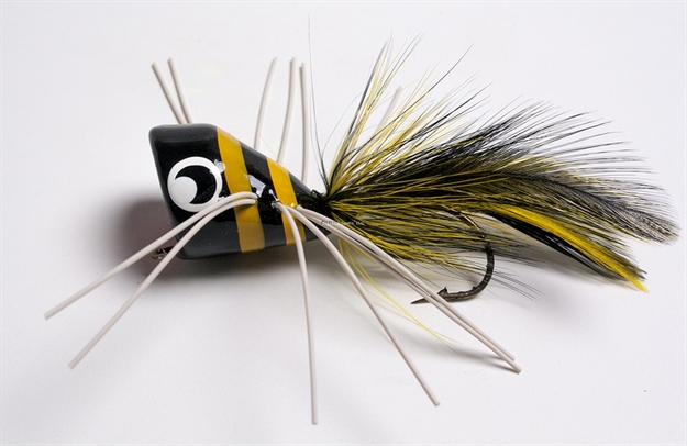 Picture of Betts Tackle Bug Fly Popper, Black/Yellow/Black/Yellow