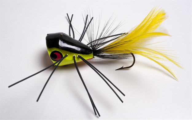Picture of Betts Tackle Bug Fly Popper, Frog/Black/Yellow