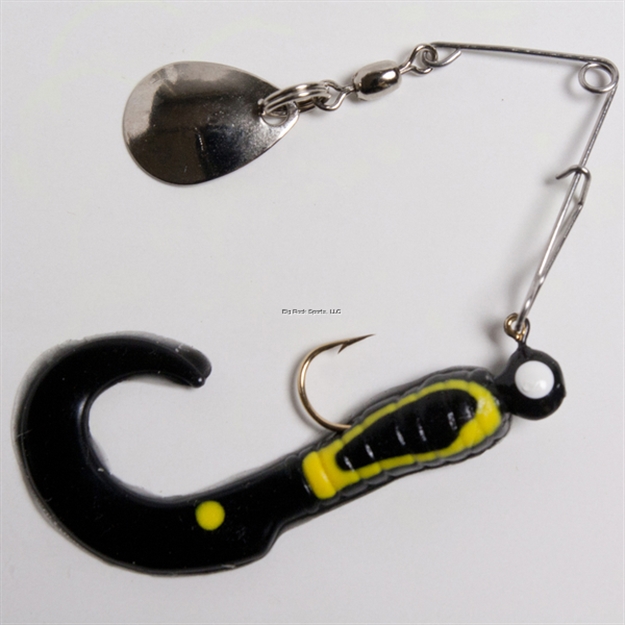Picture of Betts Tackle Spin Curl Tail Lure, 3", 1/8 Oz, Black/Yellow Stripes