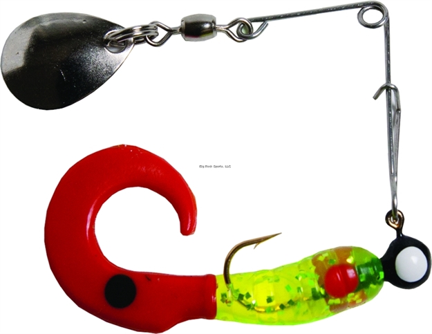 Picture of Betts Tackle Spin Curl Tail Lure, 3", 1/8 Oz, Chartreuse/Red Dot/Red Tail