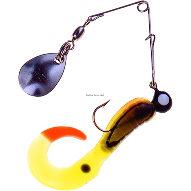 Picture of Betts Tackle Spin Curl Tail Lure, 2", 1/16 Oz, Chartreuse/Red Dot/Red Tail