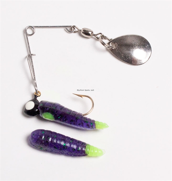 Picture of Betts Tackle Spin Grub Lure, 1 1/4", 1/16 Oz, June Bug/Chartreuse Tail