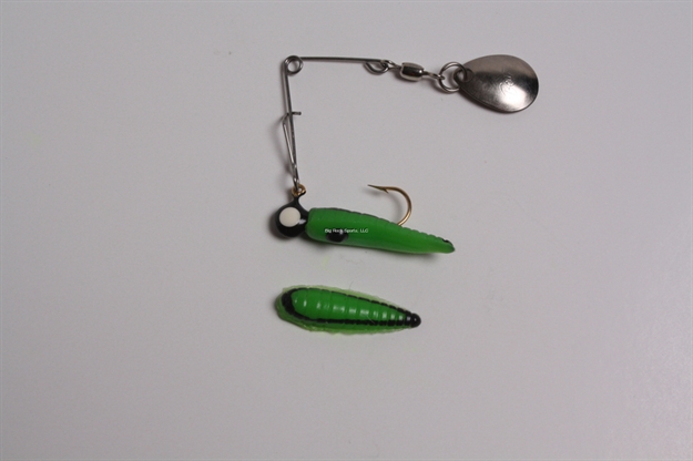 Picture of Betts Tackle Spin Grub Lure, 1", 1/32 Oz, Catalpa/Black Stripes