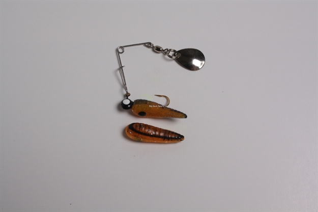 Picture of Betts Tackle Spin Grub Lure, 1", 1/32 Oz, Orange Crawfish Glitter