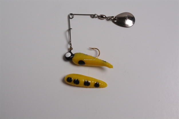 Picture of Betts Tackle Spin Grub Lure, 1", 1/32 Oz, Yellow/Black Spots