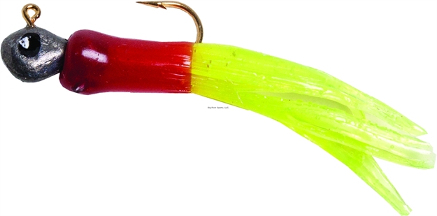 Picture of Betts Tackle Mini Tube Jig, 1/32 Oz, Red/Chartreuse, 3/Pack