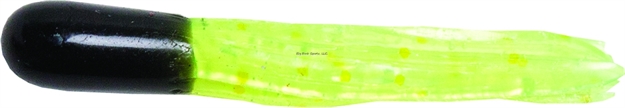 Picture of Betts Tackle Mini Tube Tail, 1 1/2", Black/Chartreuse, 20/Pack