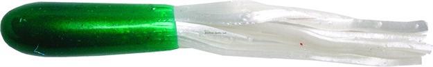 Picture of Betts Tackle Mini Tube Tail, 1 1/2", Green/Pearl, 20/Pack